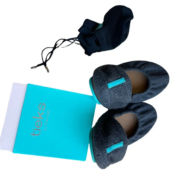 Tieks By Gavrieli Vegan Wool Greystone Flat Shoes Size 6 - Picture 2 of 5